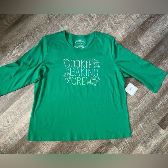 Coral Bay Cookie Baking Crew Top-Size 1X - Picture 1 of 8